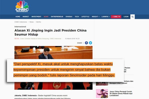20180312 - Alasan Xi Jinping Ingin Jadi Presiden China Seumur Hidup_ - www.cnbcindonesia