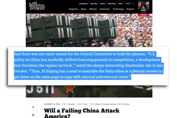 20181231 - Will a Failing China Attack America_ _ - https___nationalinterest.org_featu