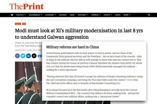 20200618 - Modi must look at Xi's military modernisation in last 8 yrs to unders_ - theprint.in